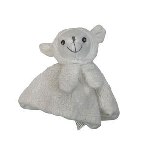 Manhattan Kids Plush Lamb Sheep lovey Baby Security Blanket Fleece White Throw